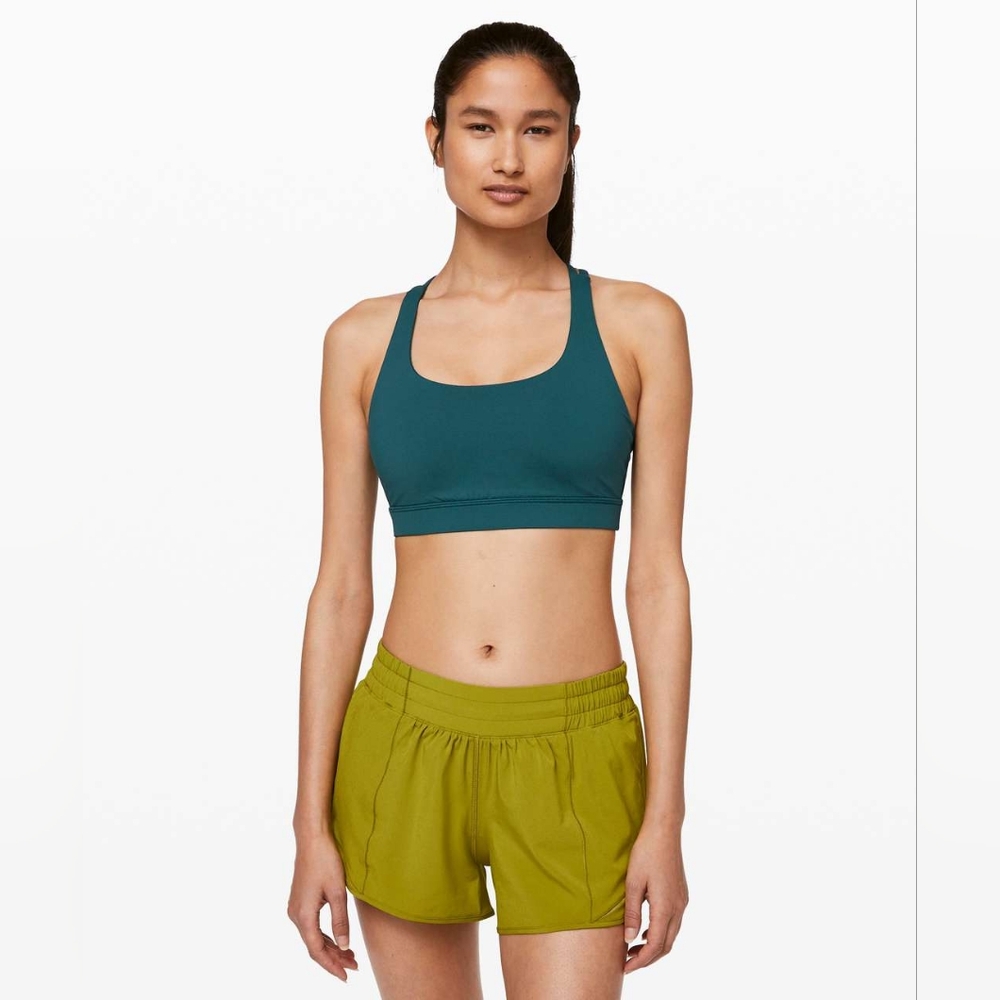 Lululemon Sports Bra Size 6 Womens Energy Bra Bermuda Teal Activewear Athletic